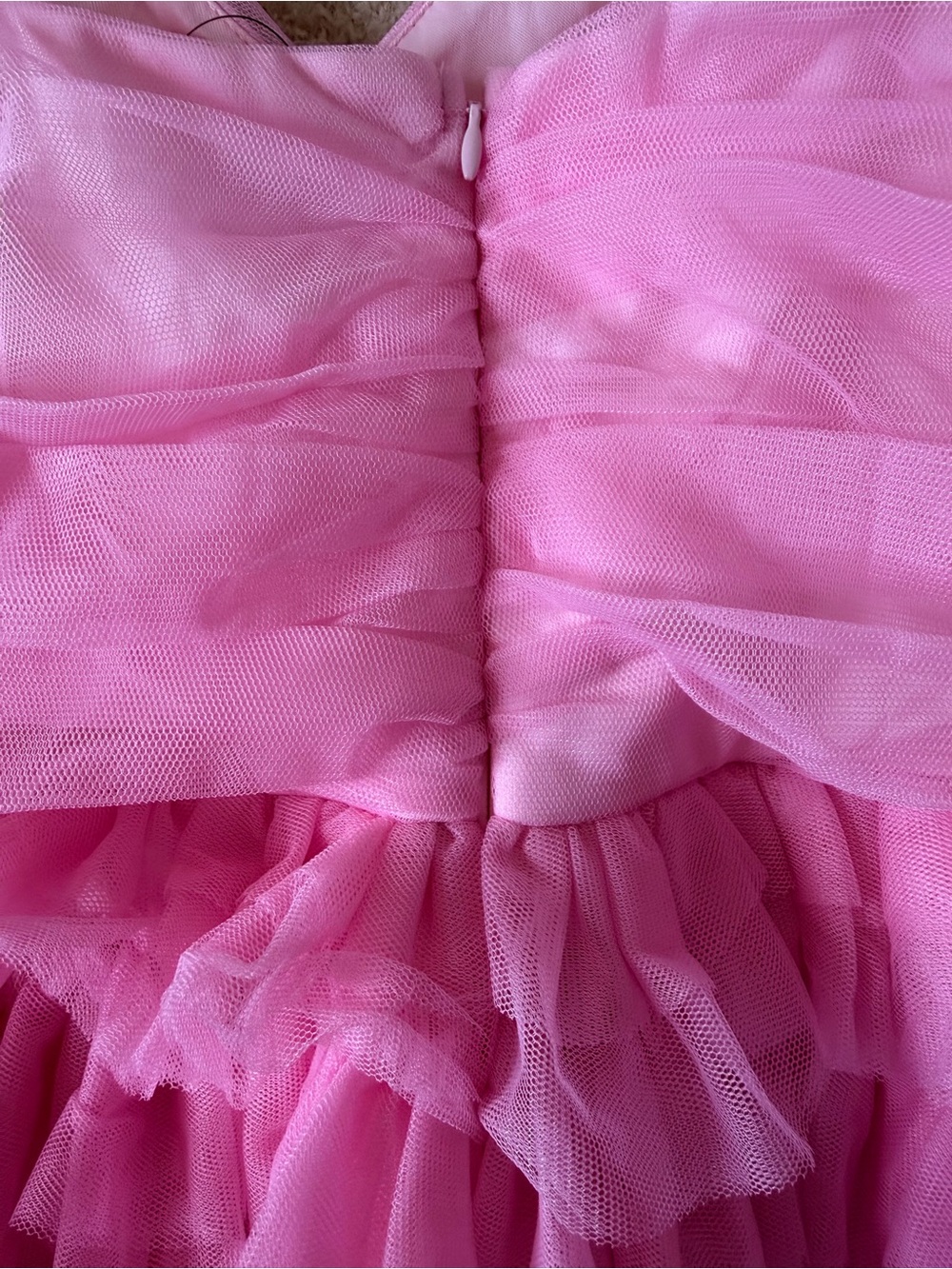 Lulus Special Poise Pink Tulle Pleated Sleeveless Tiered Mini Dress Size XL NWT - Picture 9 of 15